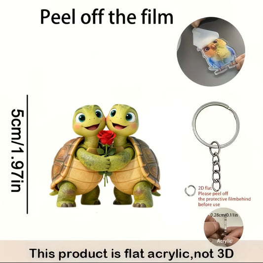 Acrylic Turtle Keychain Charm Rearview Decoration Pendant Backpack Accessory