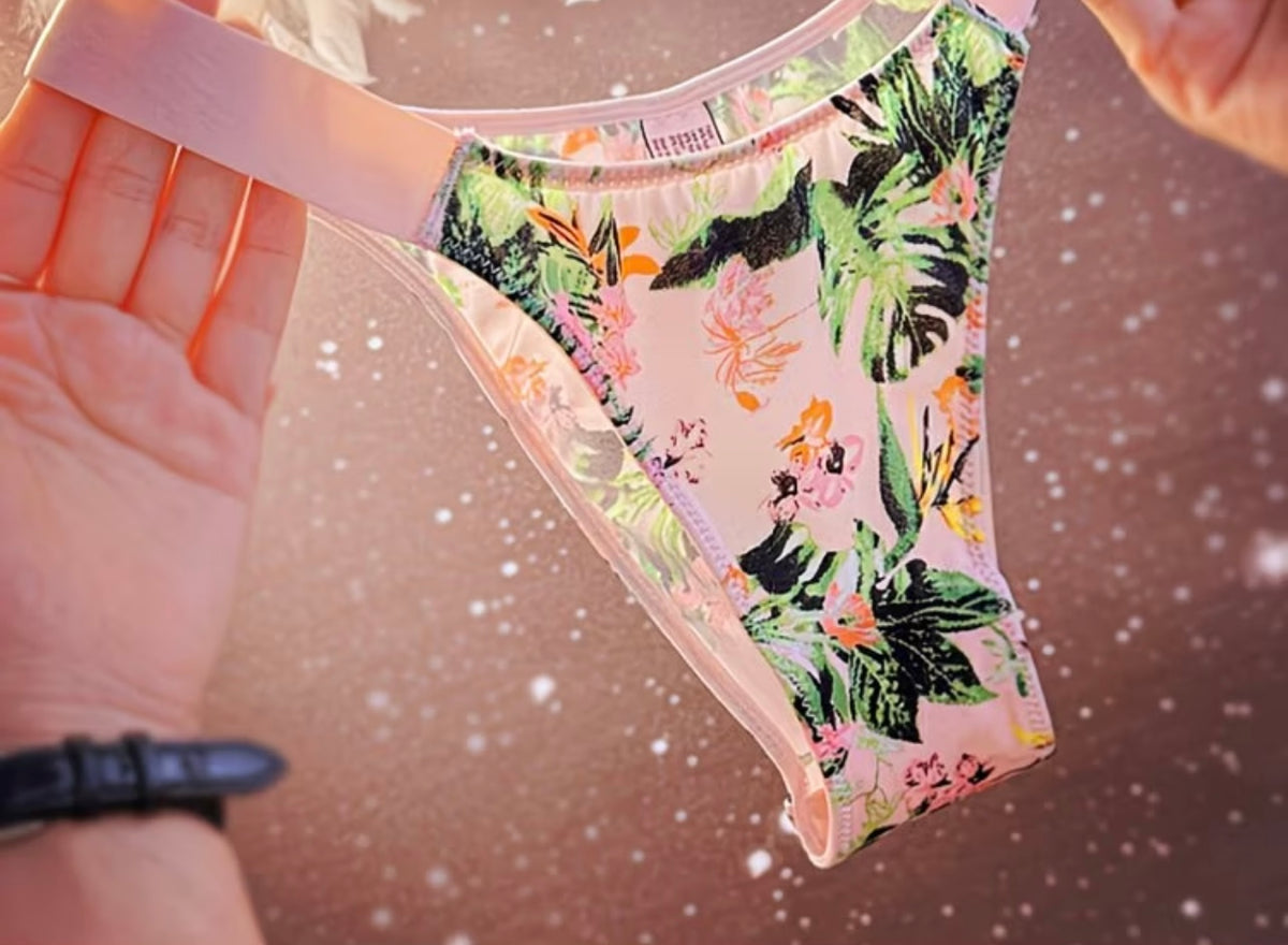 Exquisite Print Silky Stretchy Triangle Panties awesome quality