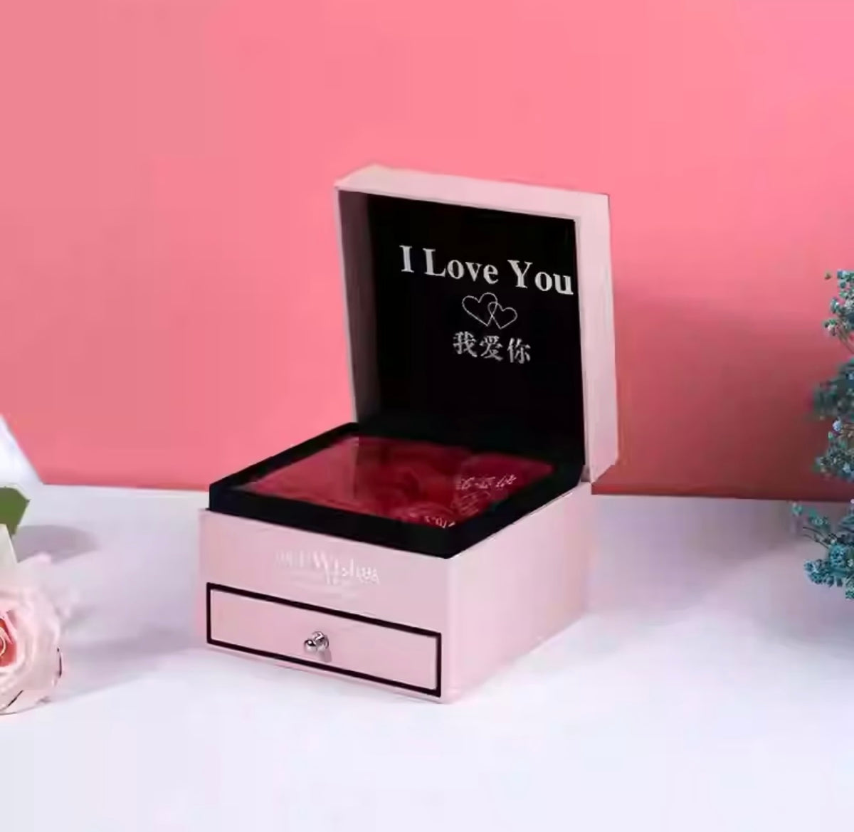 Rose Preserved Flower Jewelry Box - Acrylic Gift Box for accessories - Empty Box for gifts 🎁