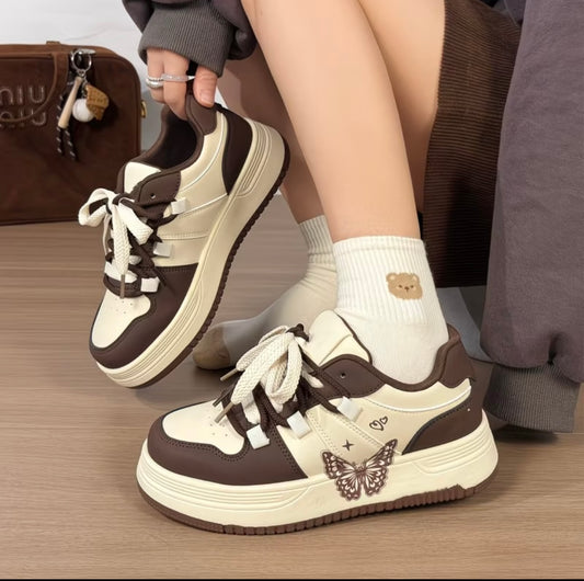 Super Popular Butterfly Board Shoes for Women versatile niche Design Thick-soled casual shoes