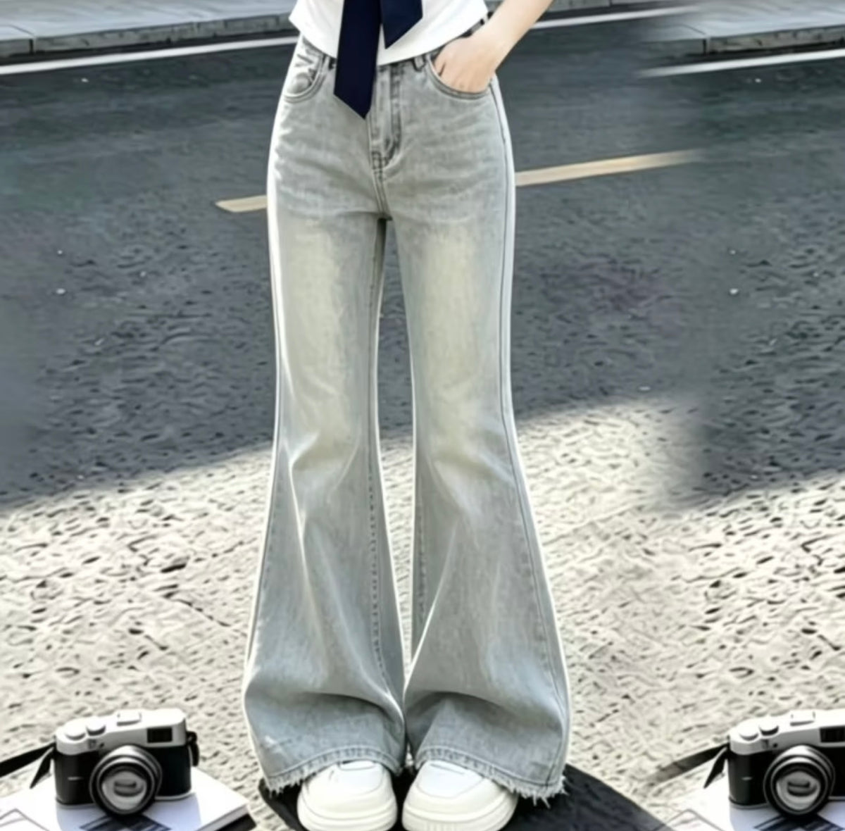 Cute elegant flared jeans for women