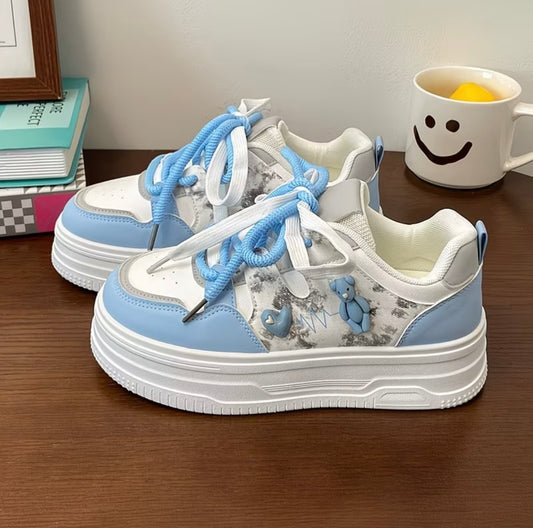 Thick-soled women's sneakers platform shoes height increase