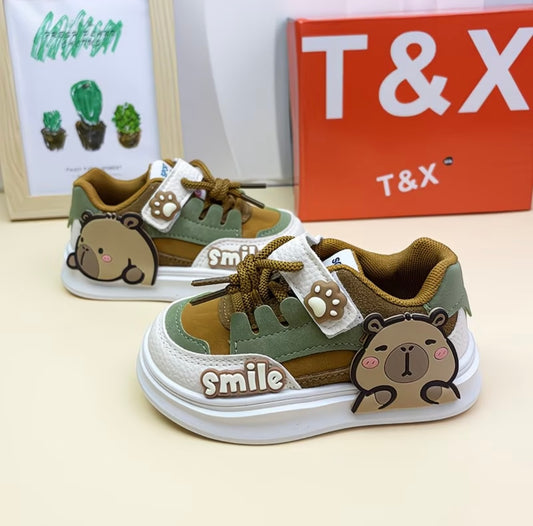Boys' & Girls' Soft-Soled Sneakers Capybara-Themed Sports Shoes for Kids of All Ages