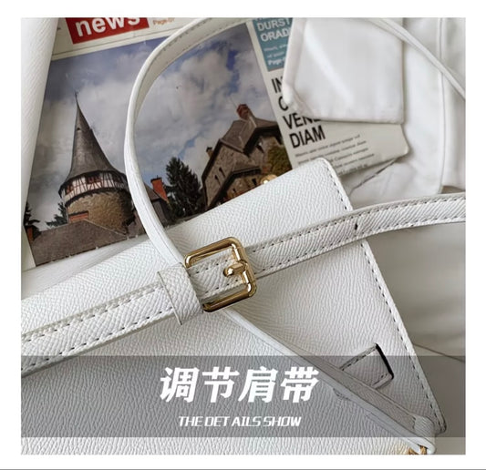 Crossbody Bag - Versatile Small Square Shoulder Bag, French-style Premium Genuine Leather Light Luxury Vintage Women's Handbag