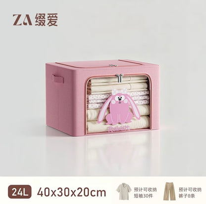 Clothing Storage Box, Large Capacity Foldable Fabric Organizer