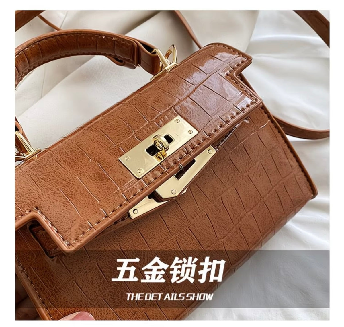 Crossbody Bag - Versatile Small Square Shoulder Bag, French-style Premium Genuine Leather Light Luxury Vintage Women's Handbag