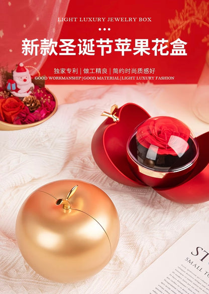 Romantic Rose Apple-Shaped Jewelry Box Gift Set