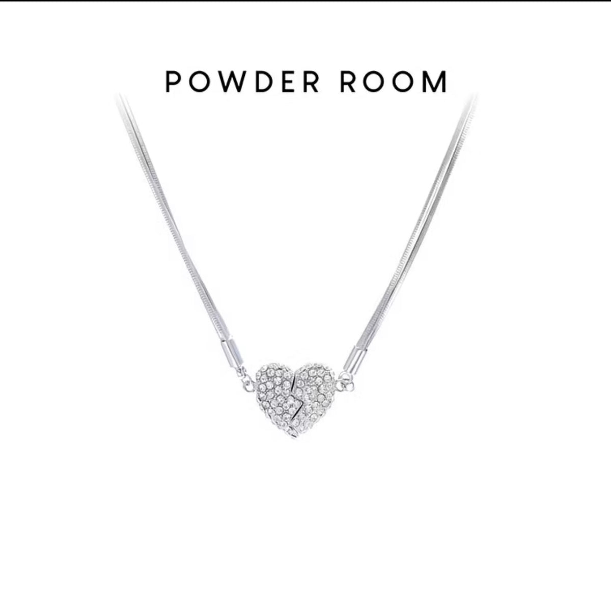 Luxury Diamond-Studded Heart-Shaped
Magnetic Pendant Necklace for Women - Summer Niche Design, Versatile Elegant Collarbone Chain 🧊🤍