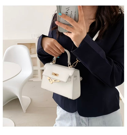 Crossbody Bag - Versatile Small Square Shoulder Bag, French-style Premium Genuine Leather Light Luxury Vintage Women's Handbag