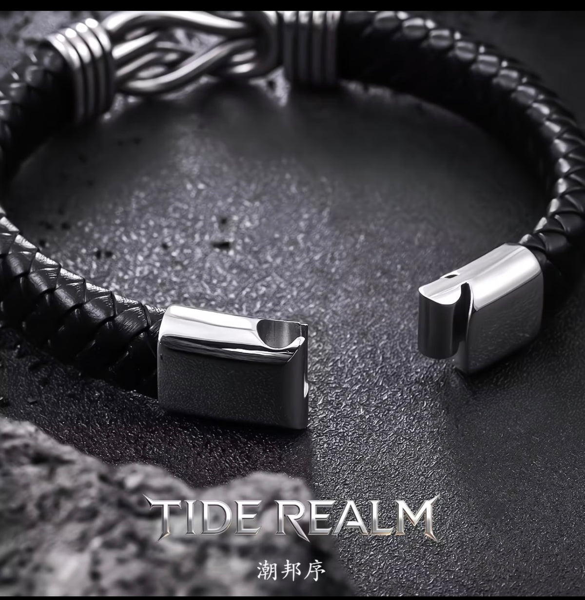 ChaoBang Punk Retro Bracelet for Men, Hip-Hop Style Leather Wristband with Magnetic Clasp
