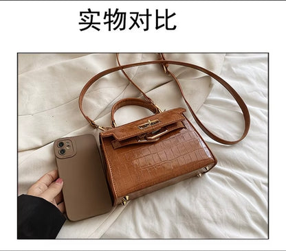 Crossbody Bag - Versatile Small Square Shoulder Bag, French-style Premium Genuine Leather Light Luxury Vintage Women's Handbag