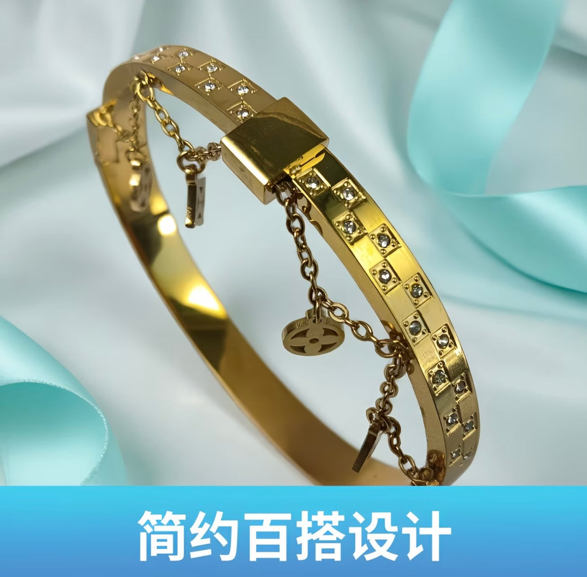 Cross-border 100% Light Luxury, Non-fading Bracelet (1 piece )
Hypoallergenic Jewelry with Colorfast Finish