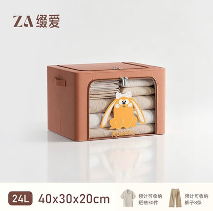 Clothing Storage Box, Large Capacity Foldable Fabric Organizer