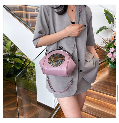 Vintage Clasp Shell-Shaped Crossbody Shoulder
Bag, Versatile