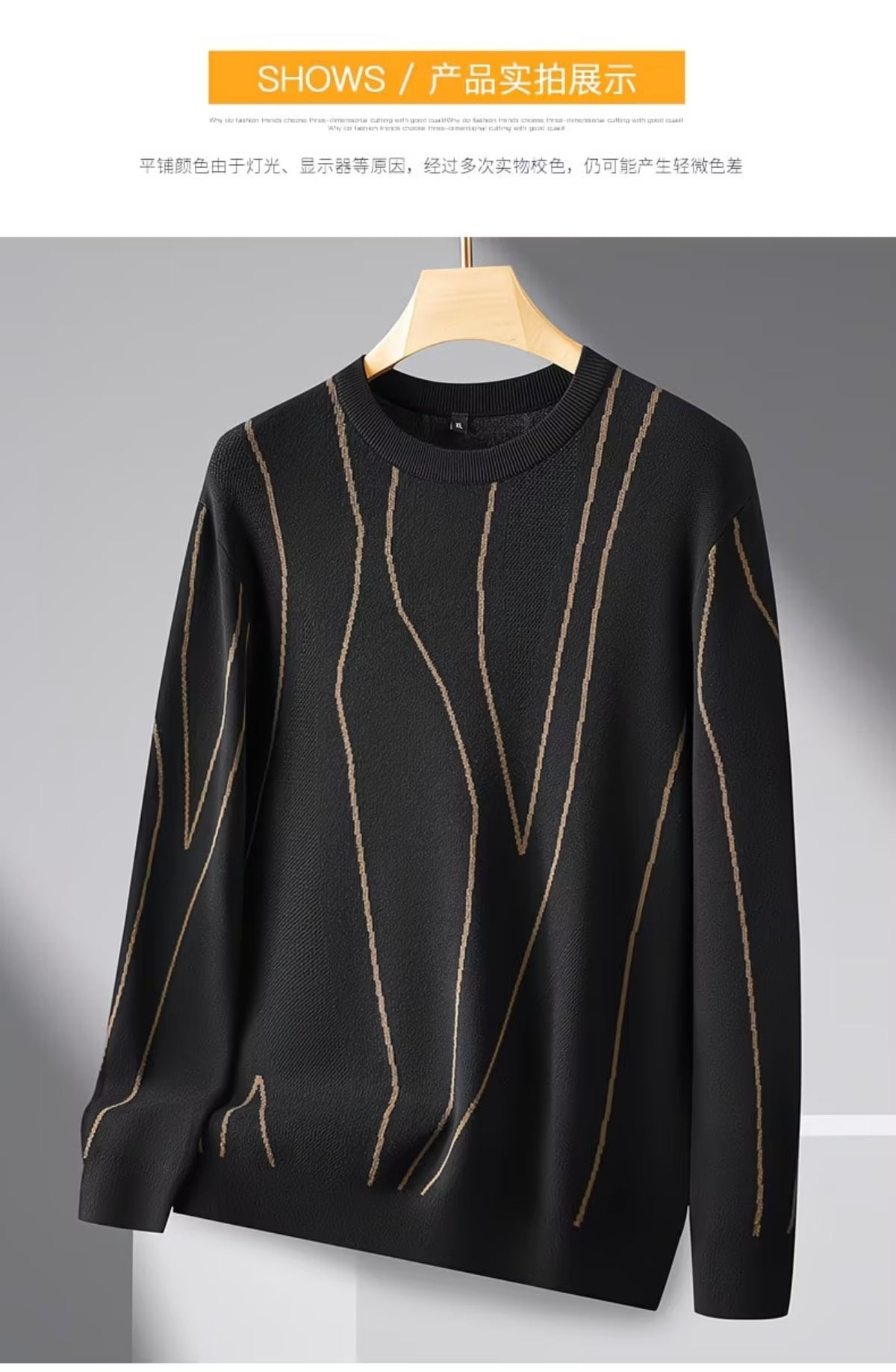 Autumn Winter Plus Size Men's Long Sleeve Knitted Sweater, Loose Fit Casual Round Neck Pullover warmer
