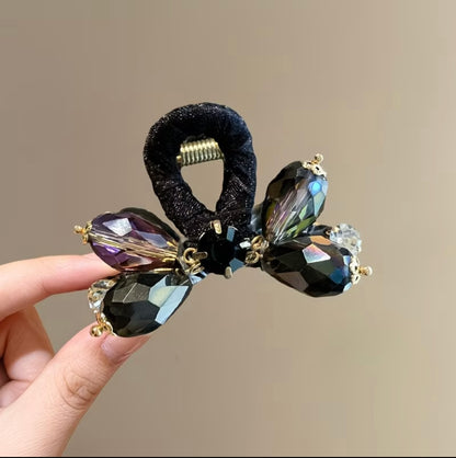 Luxury Pink Crystal Hair Clip for Women- Elegant Look, Suitable for Thin Hair, Half-Up Hairstyle Back of Head Hair Accessory 🦋