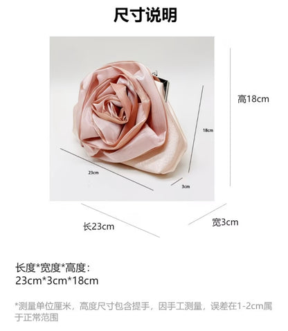Satin Evening Clutch - Europian Style rose premium clossbody purse