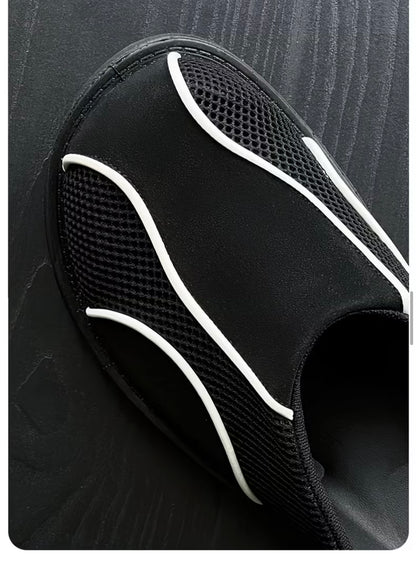 Slip-On Mules for Outdoor
Wear, Thick-Soled Closed-Toe Loafers, Easy-to-Wear Unisex Summer Shoes