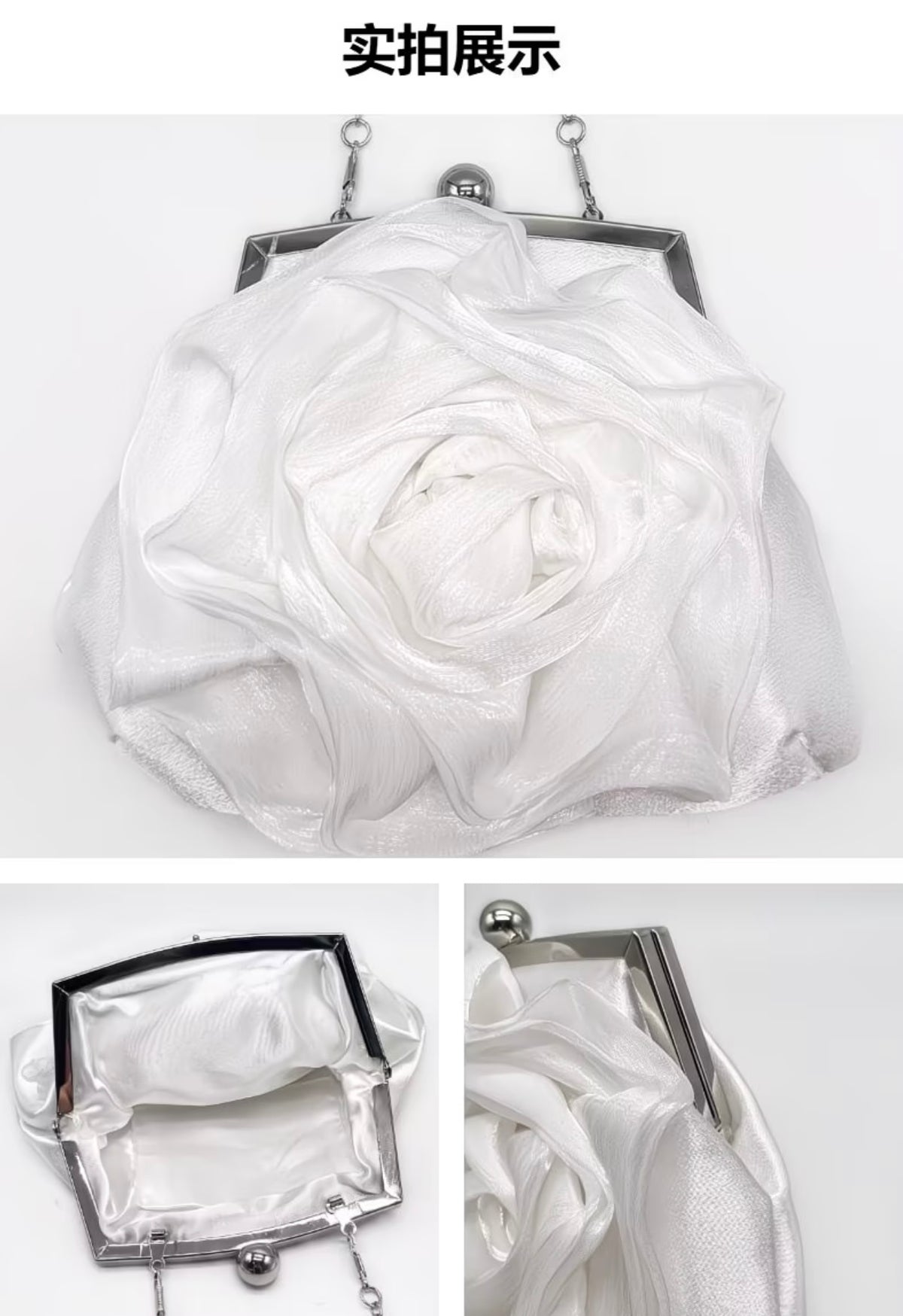 Satin Evening Clutch - Europian Style rose premium clossbody purse