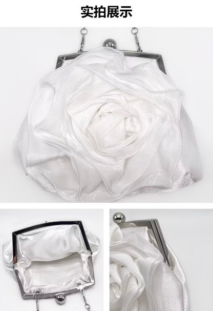 Satin Evening Clutch - Europian Style rose premium clossbody purse