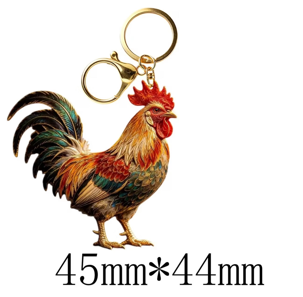 Golden Rooster Crowing Keychain - Chinese-style Big Rooster 🐓