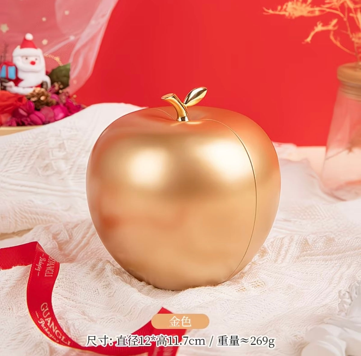 Romantic Rose Apple-Shaped Jewelry Box Gift Set