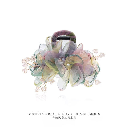 Dreamy Colorful Gauze Flower Hair Clip