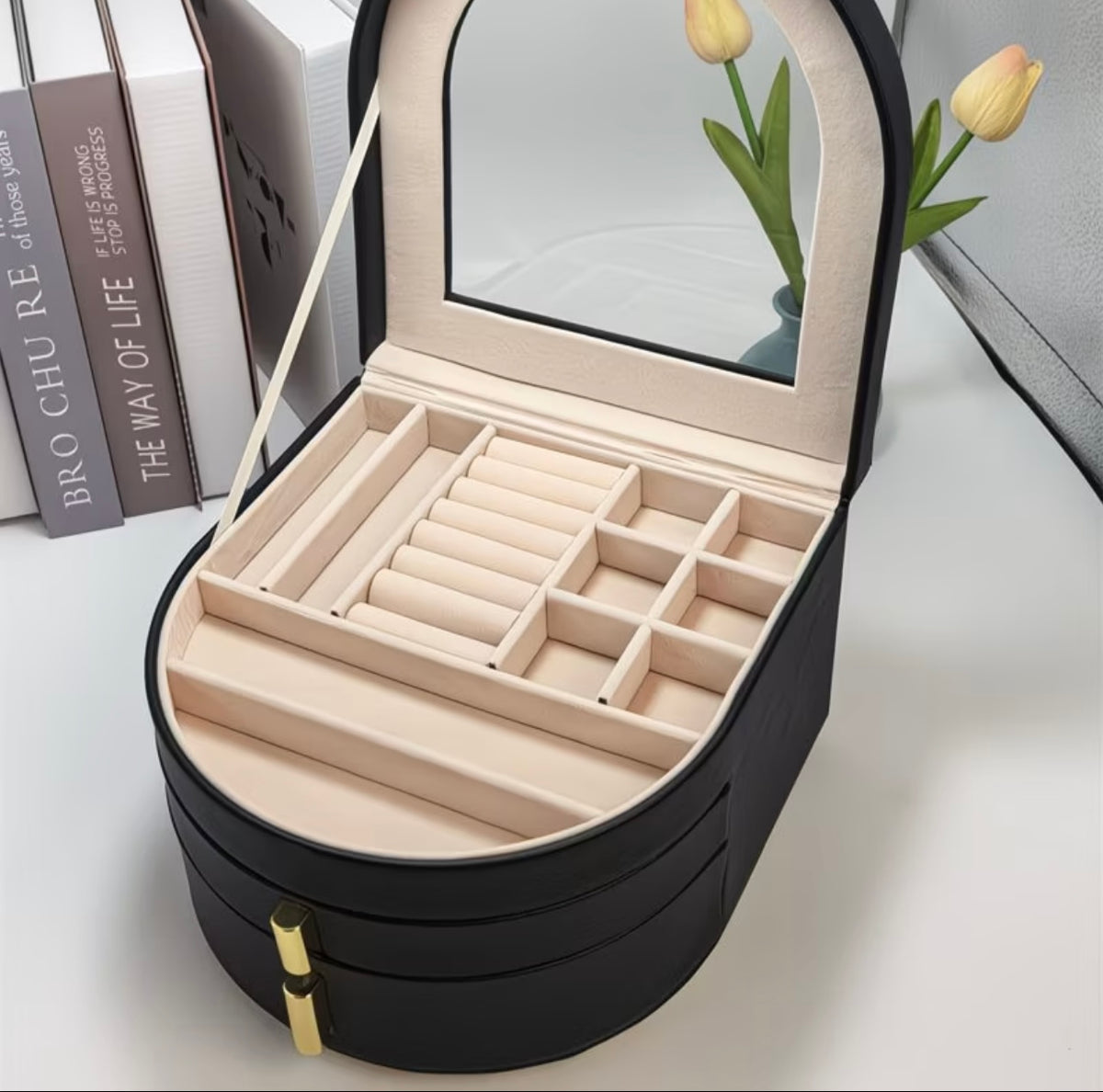 Multi-layer palace-style luxury jewelry box