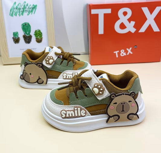 Boys' & Girls' Soft-Soled Sneakers  Capybara-Themed Sports Shoes for Kids of All Ages