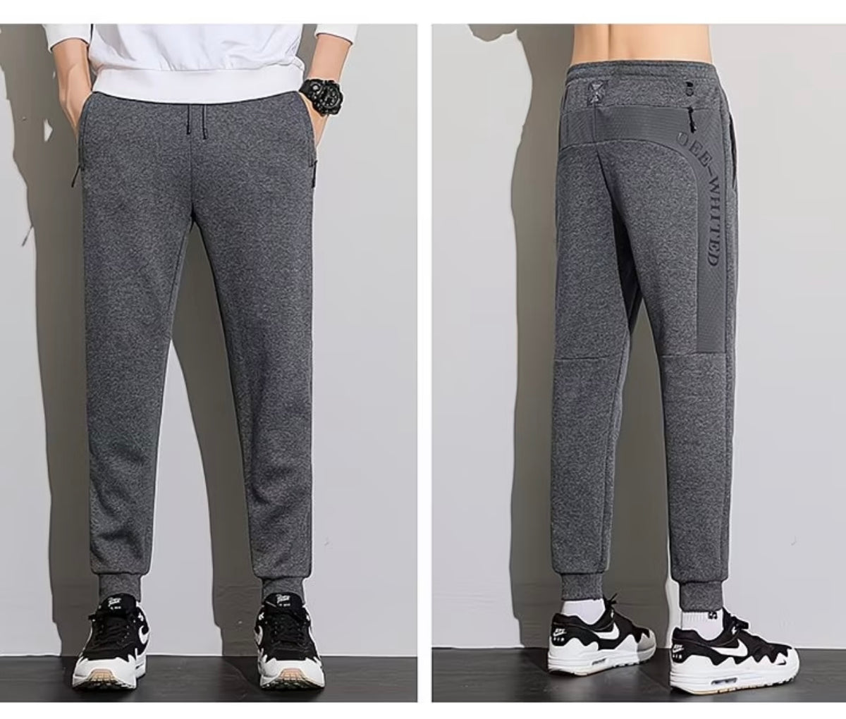 ZLSHIJIA Men's Pure Cotton Sports Pants, Casual Loose-Fit Versatile Tapered Leg Long Pants
