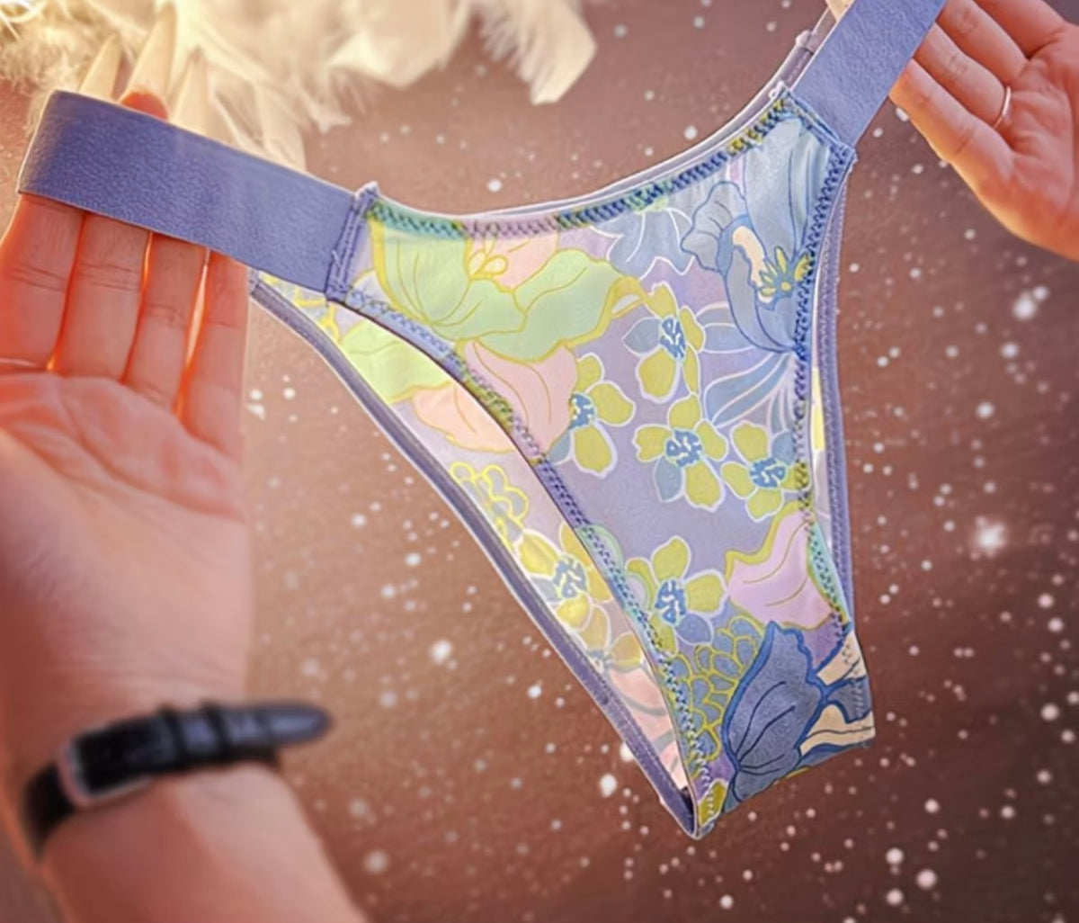 Exquisite Print Silky Stretchy Triangle Panties awesome quality