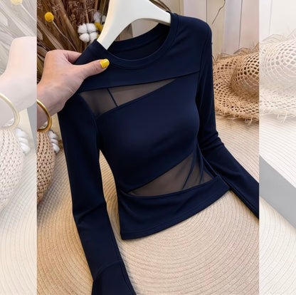 Mesh Paneled Design
Long Sleeve Base Layer Top for Women - Elegant Autumn
Wear