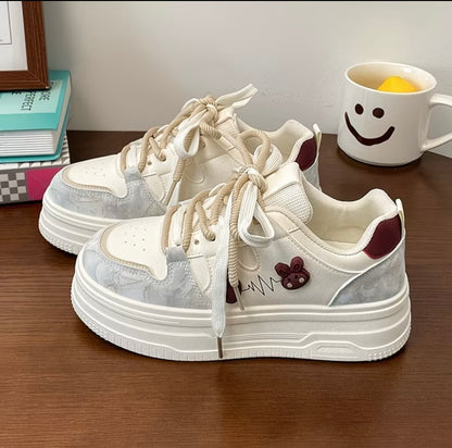 Thick-soled  women's sneakers platform shoes height increase