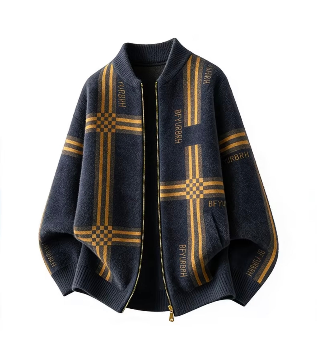 Men's Korean-style Zip-up Knit Cardigan, Stand Collar Solid Color Lightweight Sweater for Young Men
