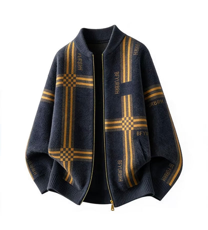 Men's Korean-style Zip-up Knit Cardigan, Stand Collar Solid Color Lightweight Sweater for Young Men