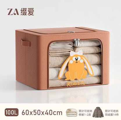 Clothing Storage Box, Large Capacity Foldable Fabric Organizer