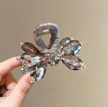 Luxury Pink Crystal Hair Clip for Women- Elegant Look, Suitable for Thin Hair, Half-Up Hairstyle Back of Head Hair Accessory 🦋