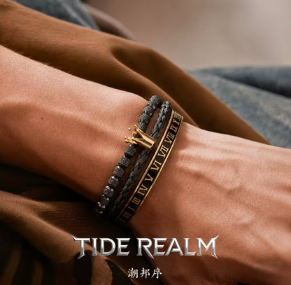 ChaoBang Crown Beaded Stackable Bracelet for Men 👑