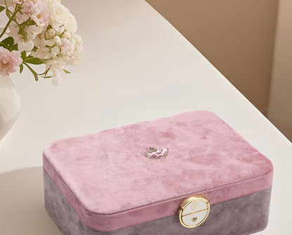 DE Luxury High-End Exquisite Velvet Jewelry Box Large Capacity