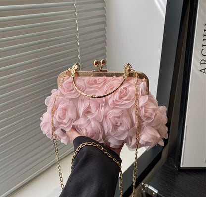 Trendy Versatile Locking Clasp Rose Shoulder Crossbody