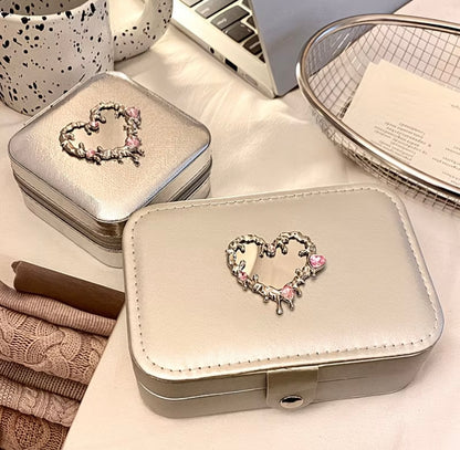 Luxury Heart-shaped Jewelry Box - Large Capacity Portable Storage Case Accessories