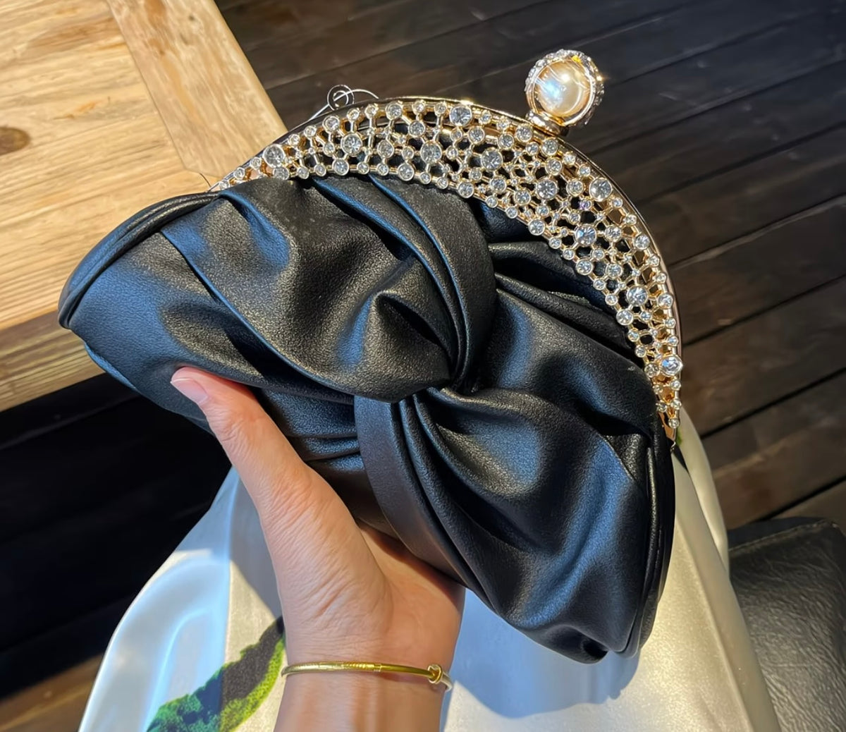 New Style Elegant Party Rhinestone Clutch Bag Vintage Qipao-Inspired Shoulder Purse for Banquets