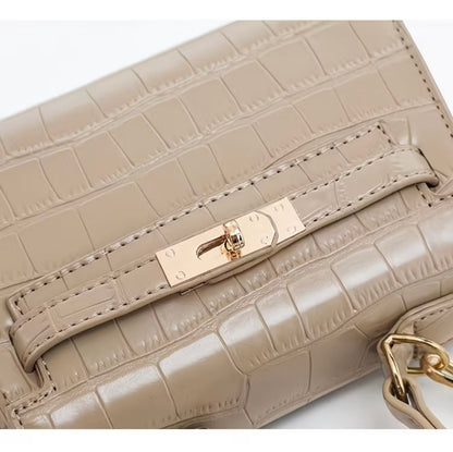 Stylish and Premium 2026 New Kelly Bag - Single Shoulder Crossbody Handbag, Fashionable Crocodile Leather Versatile Small / Large Purse