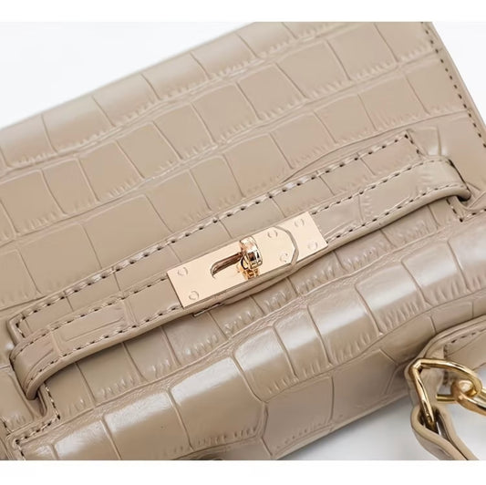 Stylish and Premium 2026 New Kelly Bag - Single Shoulder Crossbody Handbag, Fashionable Crocodile Leather Versatile Small / Large Purse
