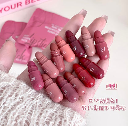 12-Color Capsule Lipstick Set - Long-Lasting, Transfer-Resistant Matte Lipstick