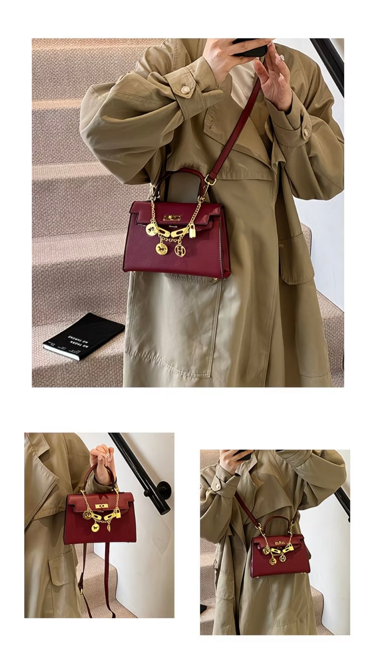 Premium Quality Retro Fashionable Handbag - Kelly-style Light Luxury Versatile Shoulder Crossbody Bag 💼