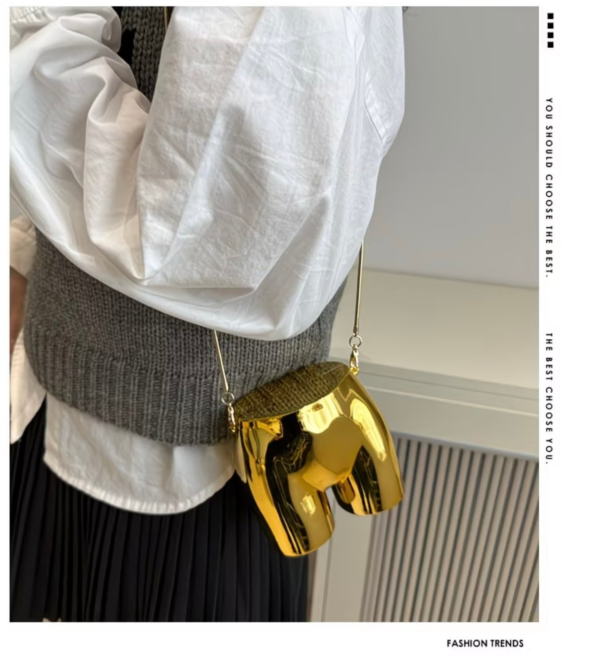 Super Popular Quirky Butt-Shaped funny Metal Bag for Women