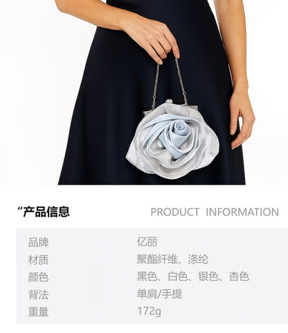 Satin Evening Clutch - Europian Style rose premium clossbody purse