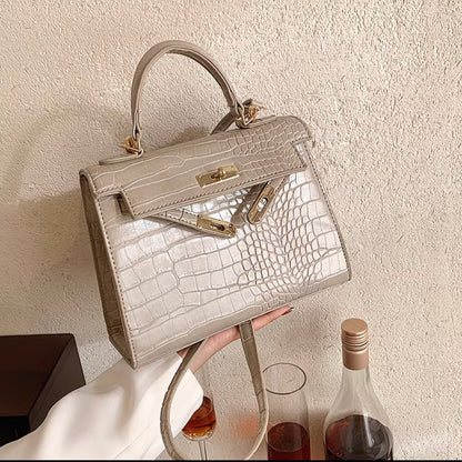 Stylish and Premium 2026 New Kelly Bag - Single Shoulder Crossbody Handbag, Fashionable Crocodile Leather Versatile Small / Large Purse