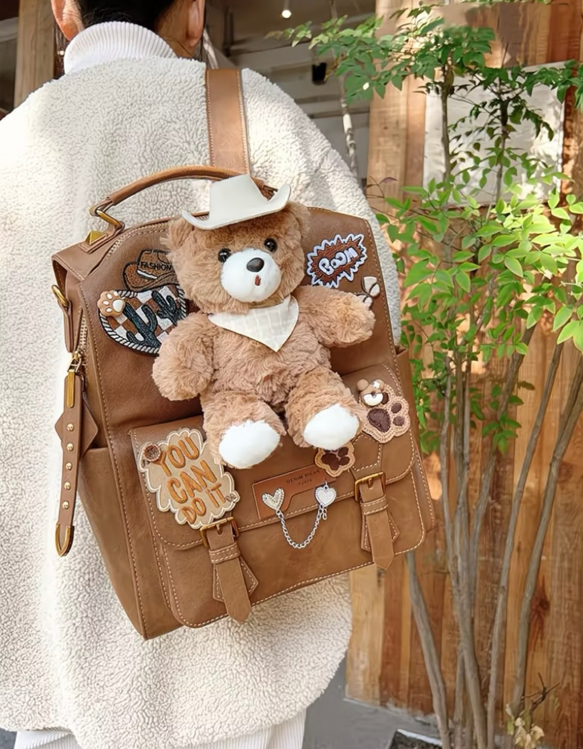 Light Luxury cute teddy bear Niche High-End Style School Bag, (Large Capacity )Cute and Stylish Gift